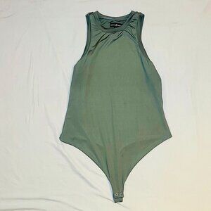 Sage Green Sleevless BodySuit/Crew neck/Snap Closure/Stretchy Soft Fit